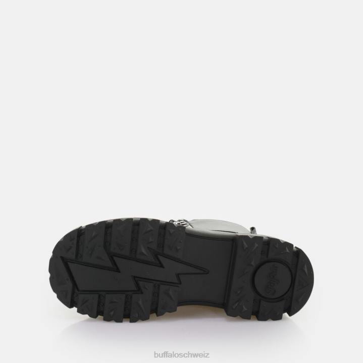 Buffalo Aspha Chain Laceup Mid Ankle Boot vegan 846Z784 Schwarz|Stiefel