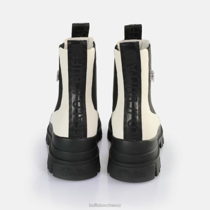 Buffalo Aspha Chelsea Mid Ankle Boot vegan 846Z478 eierschale/schwarz|Stiefel