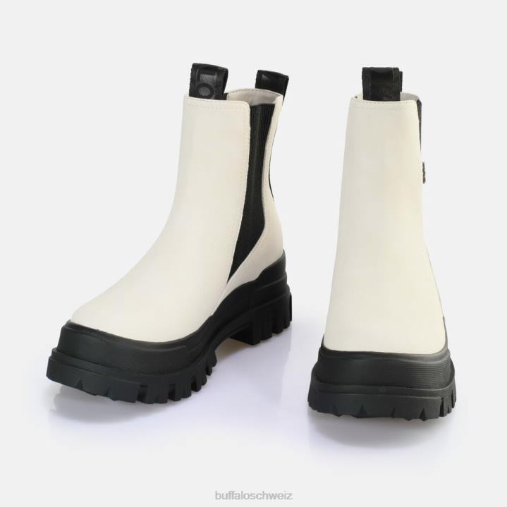 Buffalo Aspha Chelsea Mid Ankle Boot vegan 846Z478 eierschale/schwarz|Stiefel