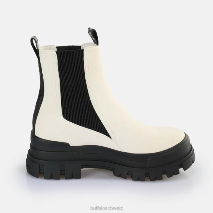 Buffalo Aspha Chelsea Mid Ankle Boot vegan 846Z478 eierschale/schwarz|Stiefel