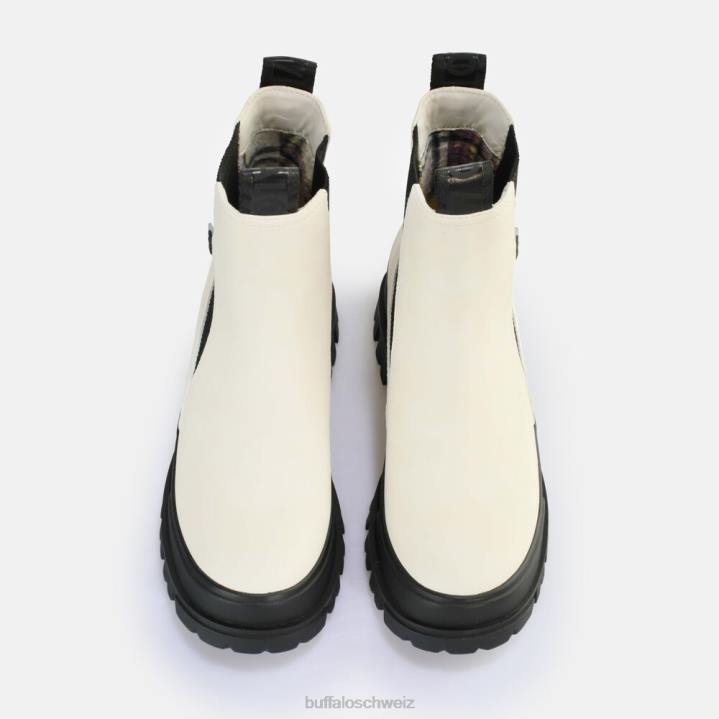Buffalo Aspha Chelsea Mid Ankle Boot vegan 846Z478 eierschale/schwarz|Stiefel
