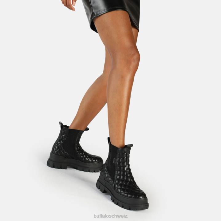 Buffalo Aspha Chelsea Mid Ankle Boot vegan 846Z536 schwarze Unterlage|Stiefel