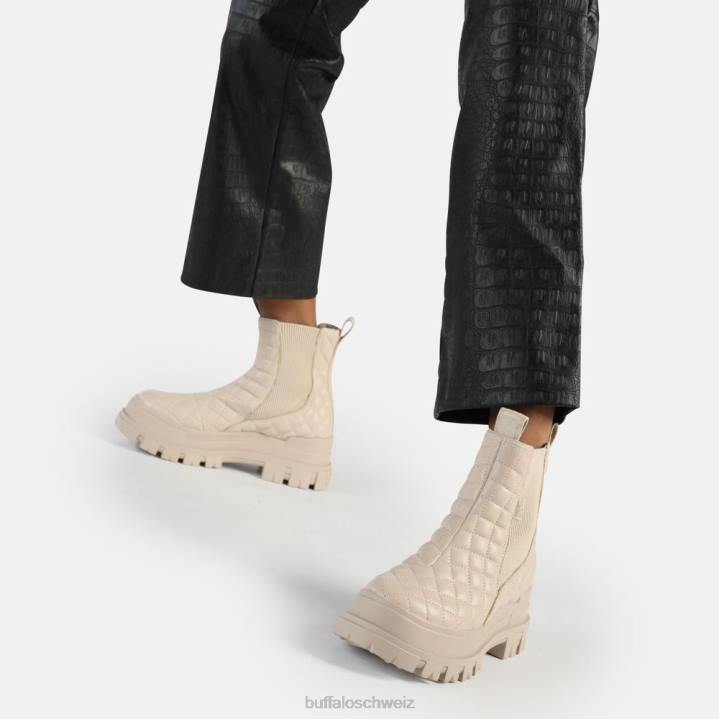 Buffalo Aspha Chelsea Mid Ankle Boot vegan 846Z537 Cremepad|Stiefel
