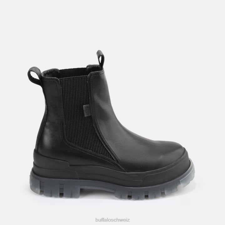 Buffalo Aspha Chelsea vegane mittelhohe Stiefeletten 846Z896 schwarz/transparent|Stiefel