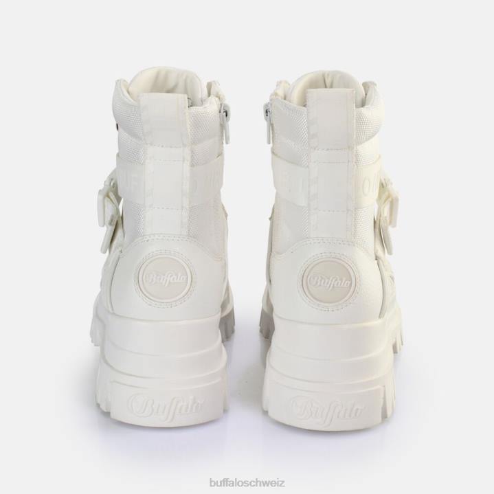 Buffalo Aspha Com1 Laceup Mid Ankle Boot Vegan 846Z793 Weiss|Stiefel