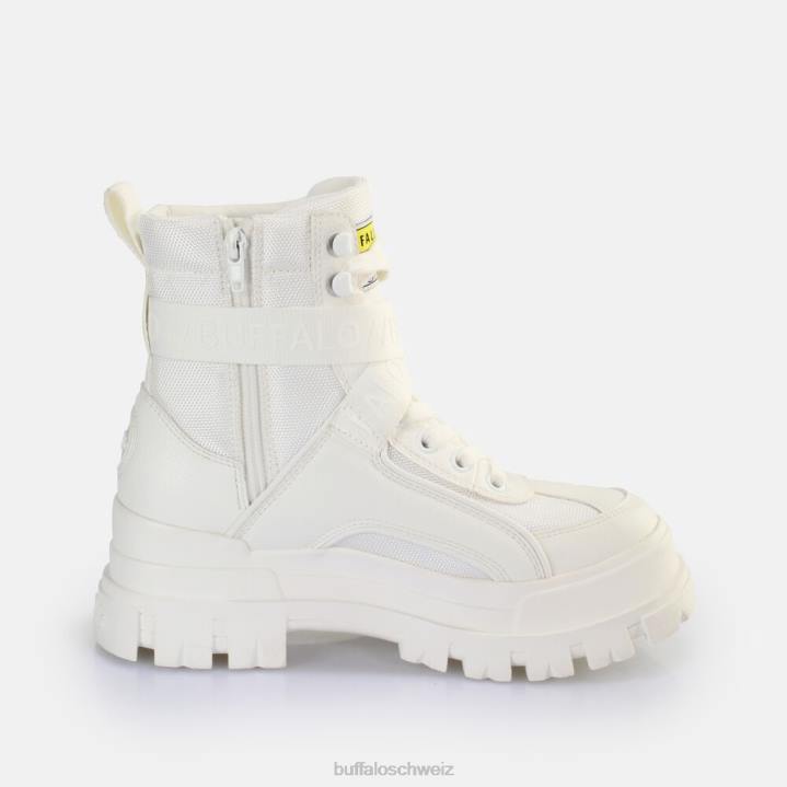 Buffalo Aspha Com1 Laceup Mid Ankle Boot Vegan 846Z793 Weiss|Stiefel