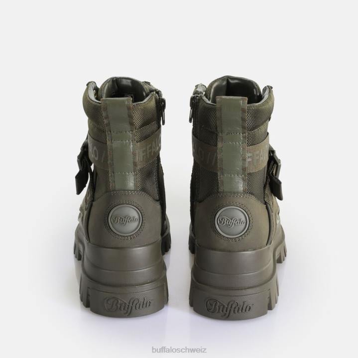 Buffalo Aspha Com1 Laceup Mid vegane Stiefeletten 846Z582 khaki|Stiefel