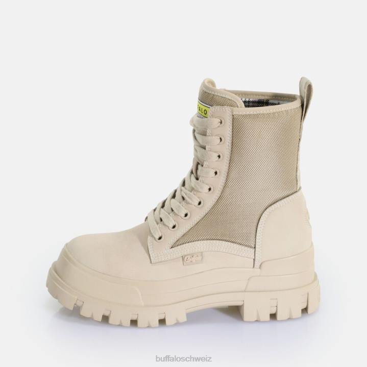 Buffalo Aspha Com2 Laceup Mid Ankle Boot vegan 846Z189 Creme|Stiefel