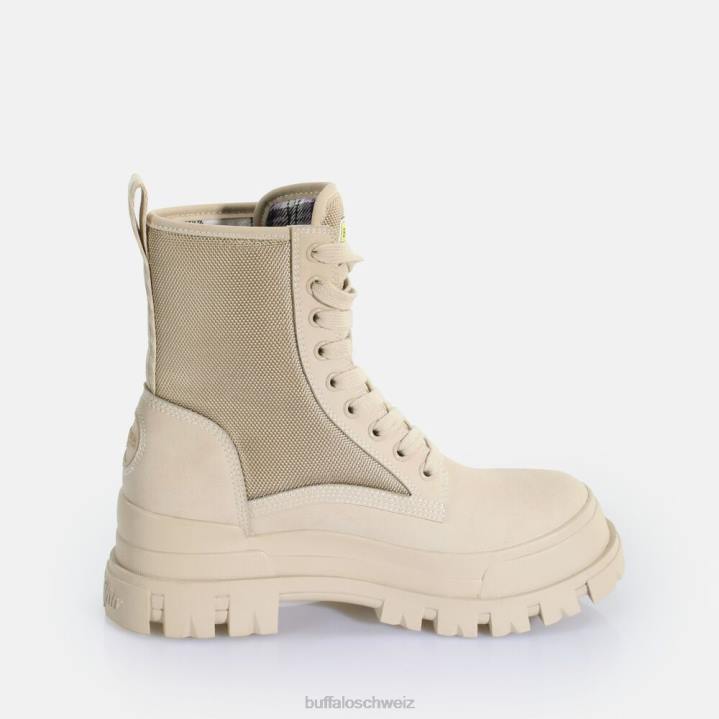 Buffalo Aspha Com2 Laceup Mid Ankle Boot vegan 846Z189 Creme|Stiefel