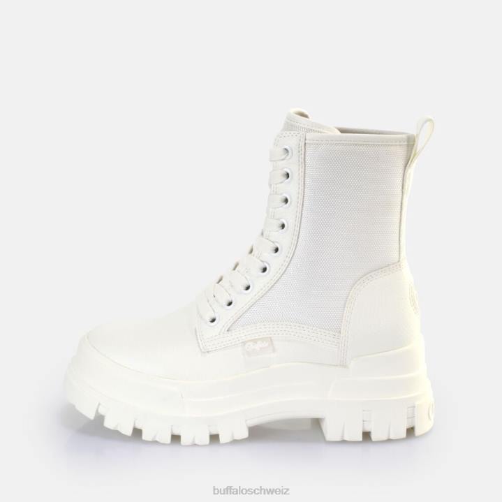 Buffalo Aspha Com2 Laceup Mid Ankle Boot vegan 846Z191 Weiss|Stiefel