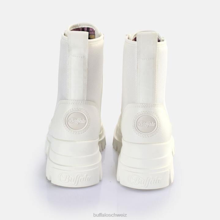 Buffalo Aspha Com2 Laceup Mid Ankle Boot vegan 846Z191 Weiss|Stiefel