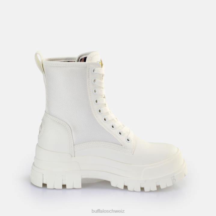 Buffalo Aspha Com2 Laceup Mid Ankle Boot vegan 846Z191 Weiss|Stiefel