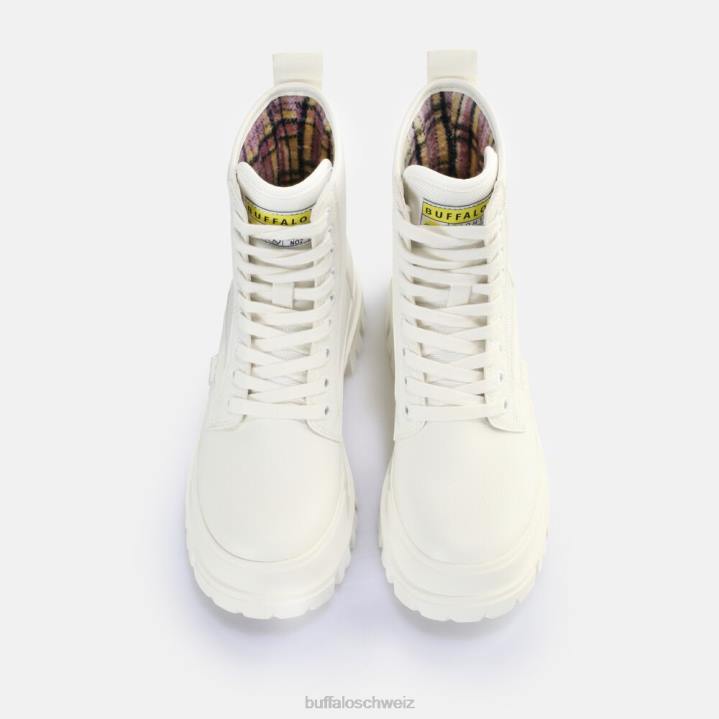 Buffalo Aspha Com2 Laceup Mid Ankle Boot vegan 846Z191 Weiss|Stiefel