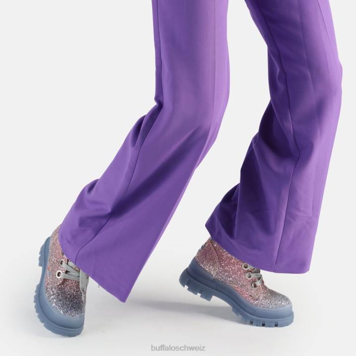 Buffalo Aspha Laceup Hi Ankle Boot vegan 846Z434 Meerjungfrau lila|Stiefel