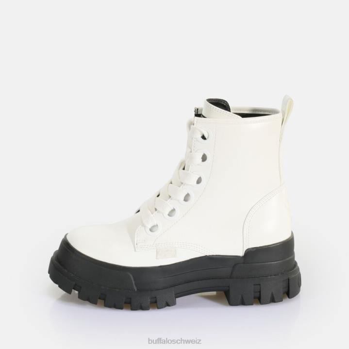 Buffalo Aspha Laceup Hi Ankle Boot vegan 846Z435 Weiss|Stiefel