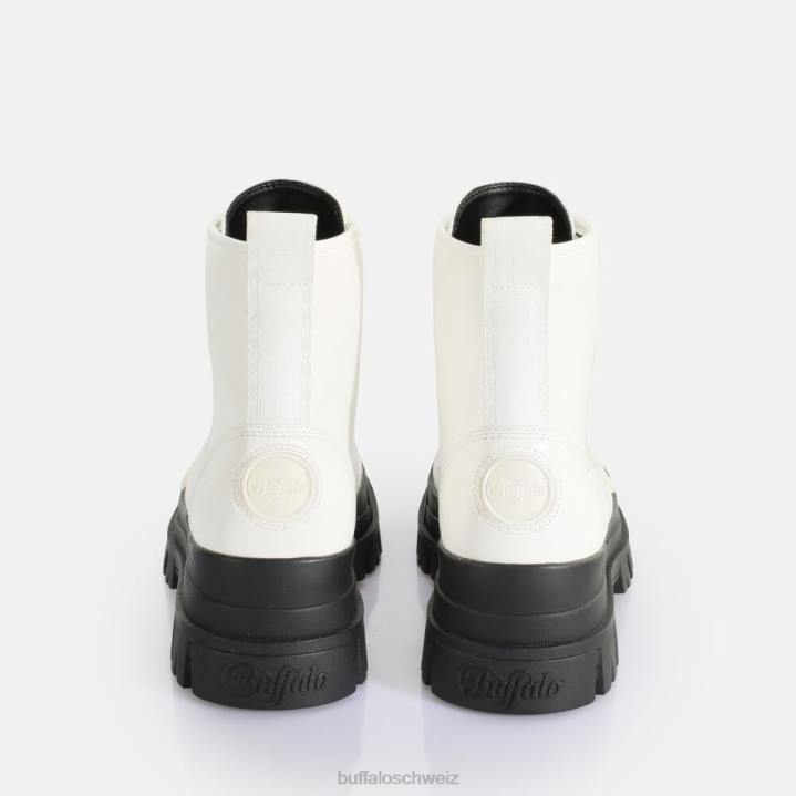 Buffalo Aspha Laceup Hi Ankle Boot vegan 846Z435 Weiss|Stiefel