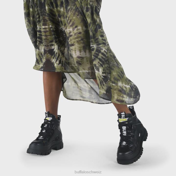 Buffalo Aspha NC Mid Bootie Flat vegan 846Z198 Schwarz|Stiefel