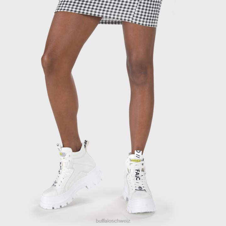 Buffalo Aspha NC Mid Bootie Flat vegan 846Z199 Weiss|Stiefel