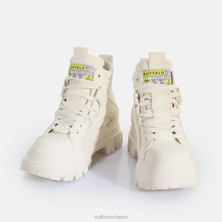 Buffalo Aspha NC Mid Schnürstiefelette vegan 846Z498 nicht-gerade weiss|Stiefel