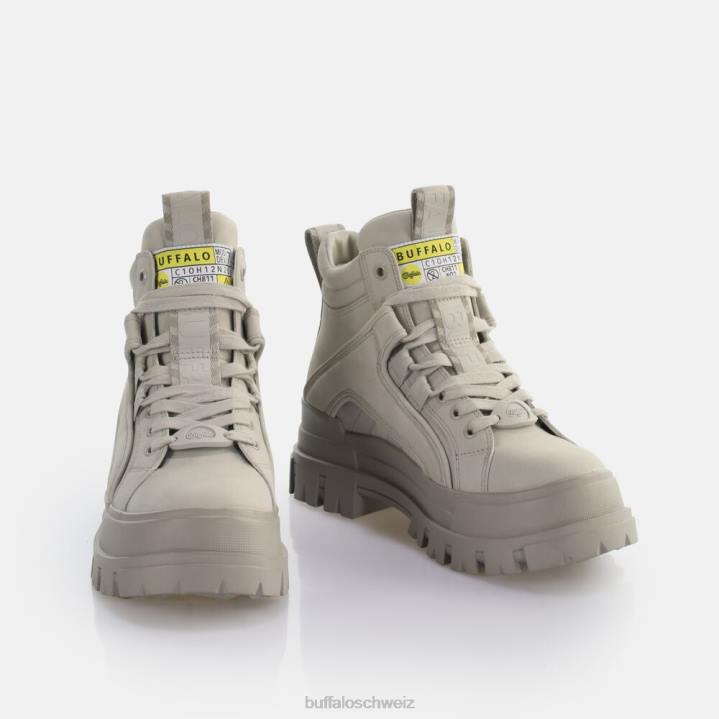 Buffalo Aspha NC Mid Schnürstiefelette vegan 846Z630 hellgrau|Stiefel