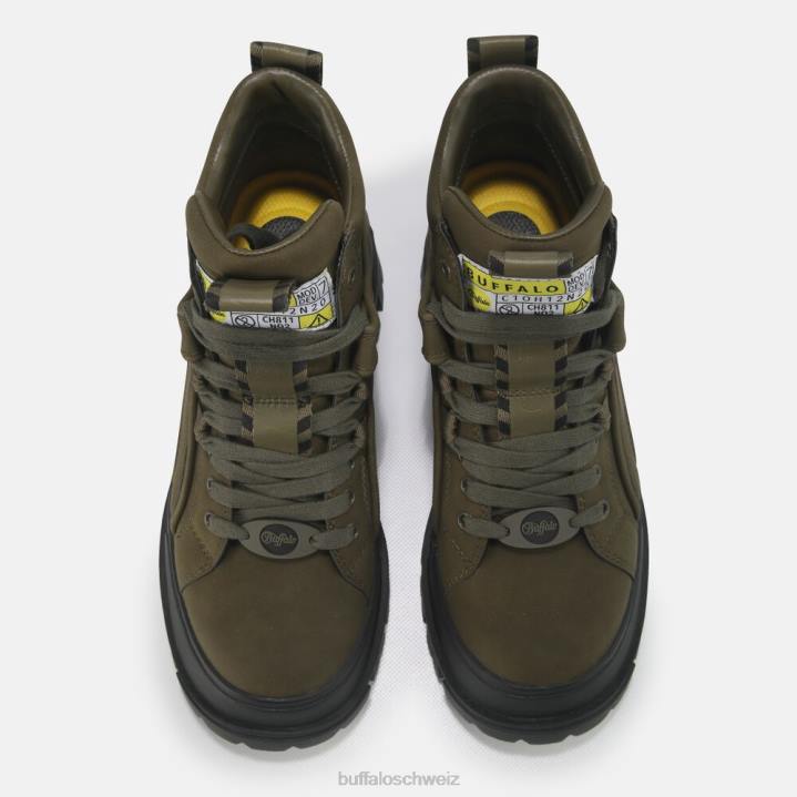 Buffalo Aspha NC vegane mittelhohe Stiefeletten 846Z453 khaki|Stiefel