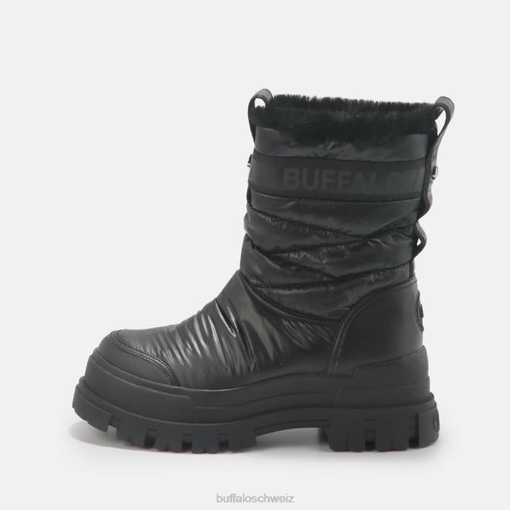 Buffalo Aspha Quilt Bootie flach vegan 846Z483 Schwarz|Stiefel