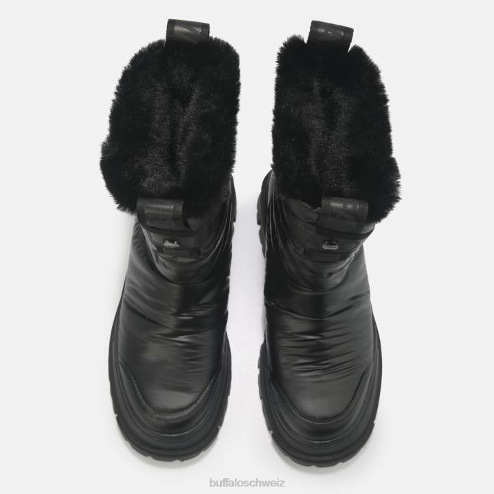 Buffalo Aspha Quilt Bootie flach vegan 846Z483 Schwarz|Stiefel