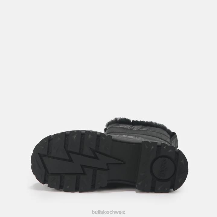 Buffalo Aspha Quilt Bootie flach vegan 846Z483 Schwarz|Stiefel