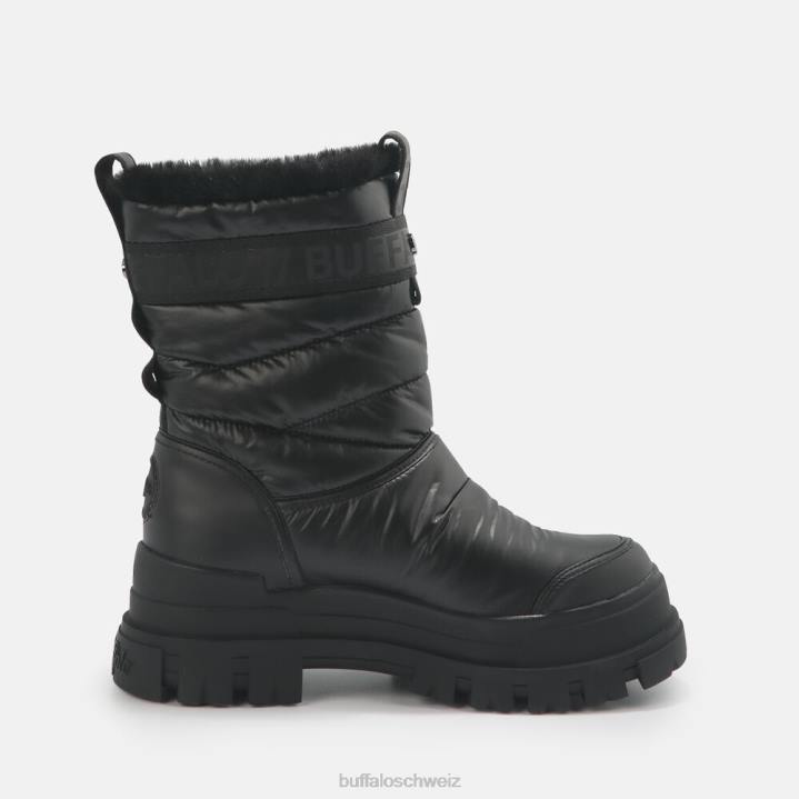 Buffalo Aspha Quilt Bootie flach vegan 846Z483 Schwarz|Stiefel