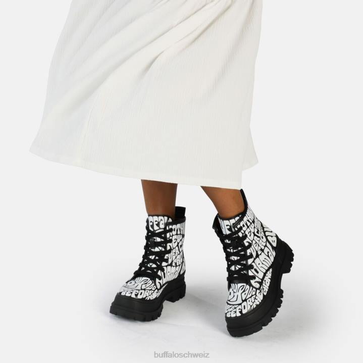 Buffalo Aspha RLD Laceup Mid Ankle Boot vegan 846Z914 schwarz aop|Stiefel