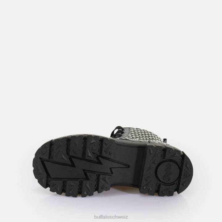 Buffalo Aspha Rld Pin Laceup Mid Ankle Boot vegan 846Z367 Schwarz|Stiefel