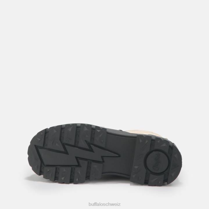 Buffalo Aspha Schnür-Hi-Bootie, flach, vegan 846Z371 Creme|Stiefel