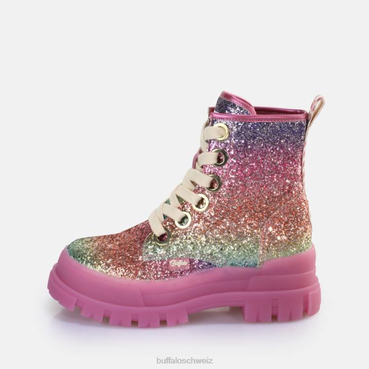 Buffalo Aspha Schnür-Hi-Stiefelette vegan 846Z373 Fuchsie|Stiefel