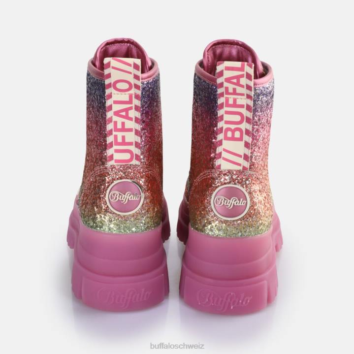 Buffalo Aspha Schnür-Hi-Stiefelette vegan 846Z373 Fuchsie|Stiefel