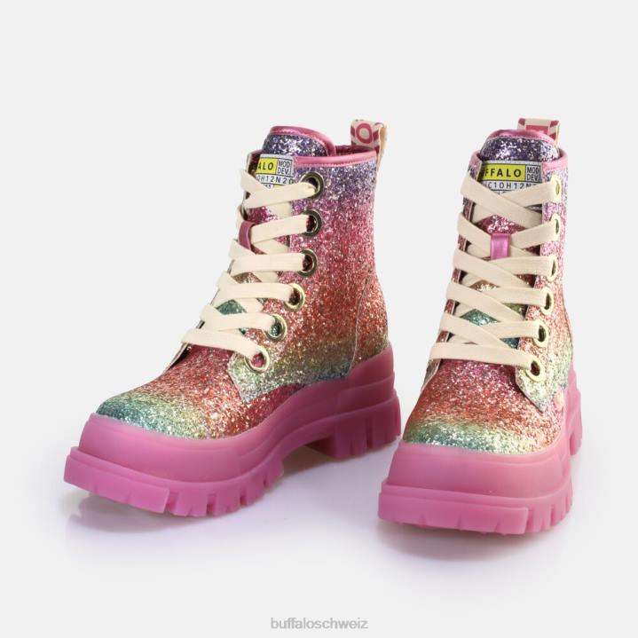 Buffalo Aspha Schnür-Hi-Stiefelette vegan 846Z373 Fuchsie|Stiefel
