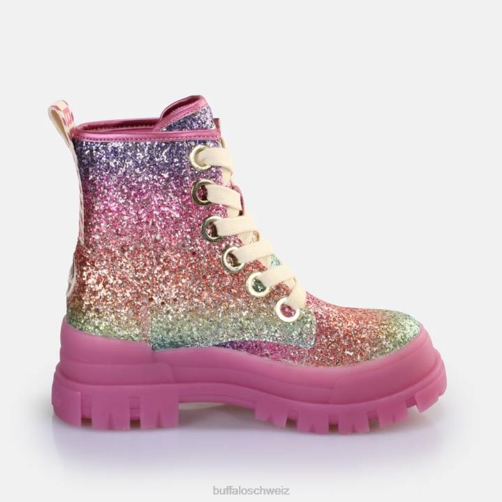 Buffalo Aspha Schnür-Hi-Stiefelette vegan 846Z373 Fuchsie|Stiefel