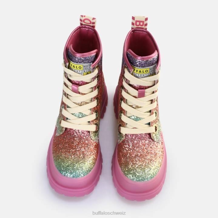 Buffalo Aspha Schnür-Hi-Stiefelette vegan 846Z373 Fuchsie|Stiefel