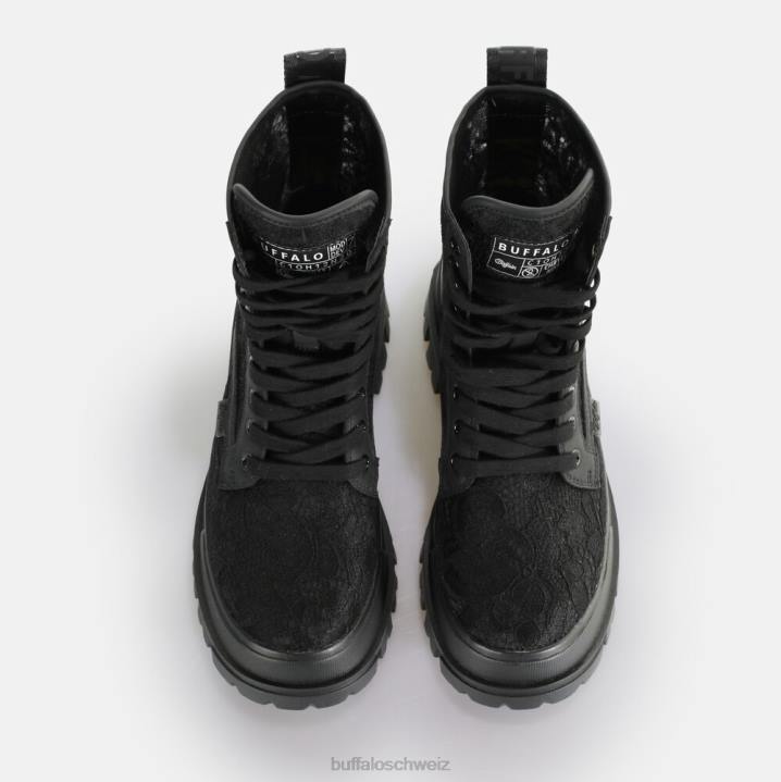 Buffalo Aspha Schnür-Hi-Stiefelette vegan 846Z431 Schwarz|Stiefel