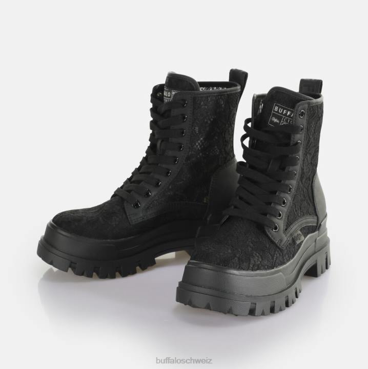 Buffalo Aspha Schnür-Hi-Stiefelette vegan 846Z431 Schwarz|Stiefel