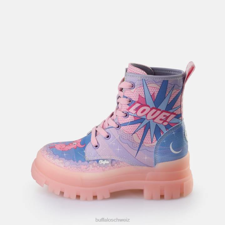Buffalo Aspha Schnür-Hi-Stiefelette vegan 846Z437 Lila Liebe|Stiefel