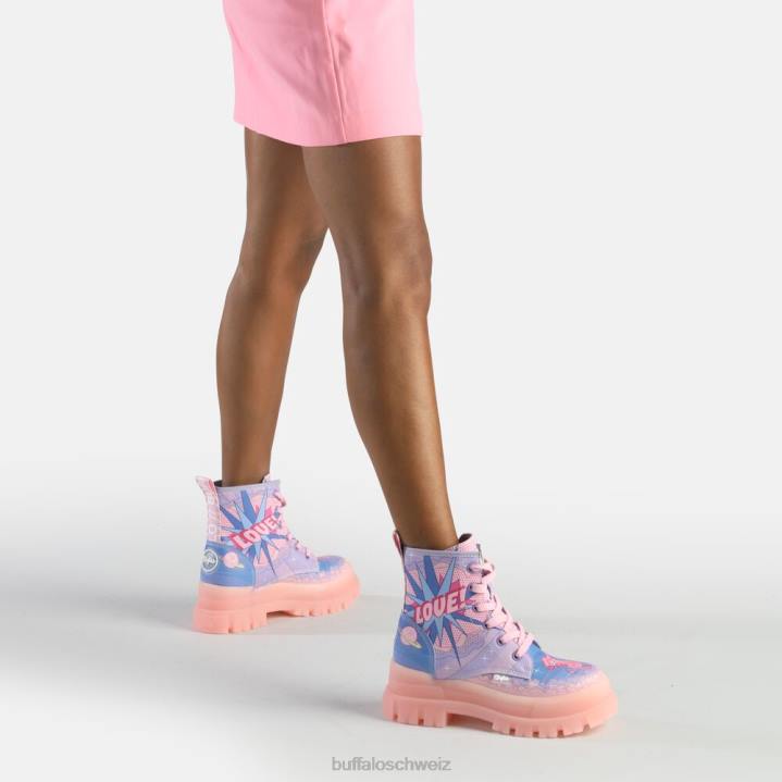 Buffalo Aspha Schnür-Hi-Stiefelette vegan 846Z437 Lila Liebe|Stiefel