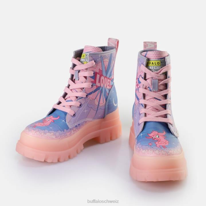 Buffalo Aspha Schnür-Hi-Stiefelette vegan 846Z437 Lila Liebe|Stiefel