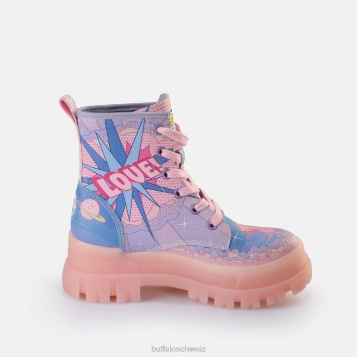 Buffalo Aspha Schnür-Hi-Stiefelette vegan 846Z437 Lila Liebe|Stiefel