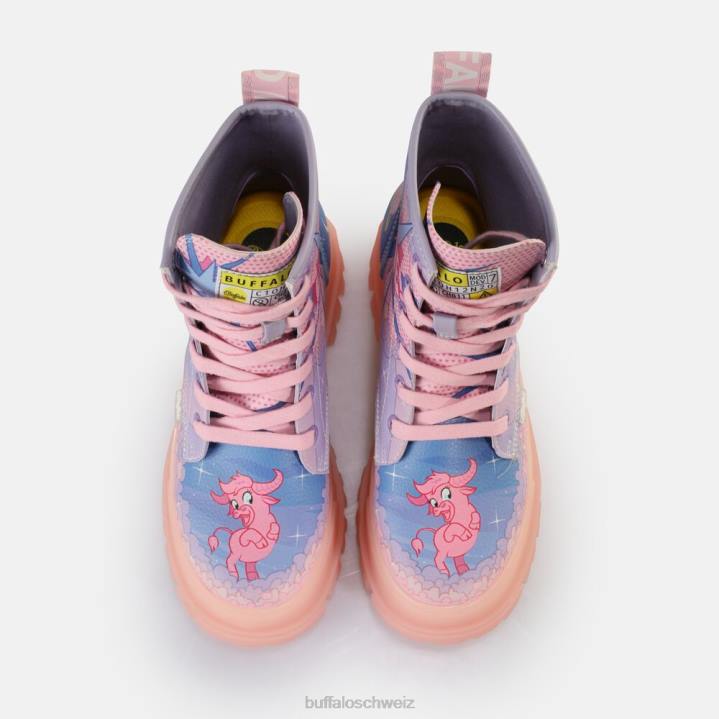 Buffalo Aspha Schnür-Hi-Stiefelette vegan 846Z437 Lila Liebe|Stiefel