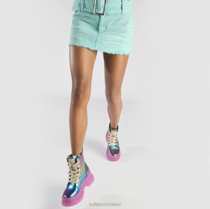 Buffalo Aspha Schnür-Hi-Stiefelette vegan 846Z439 Meerjungfrau lila|Stiefel