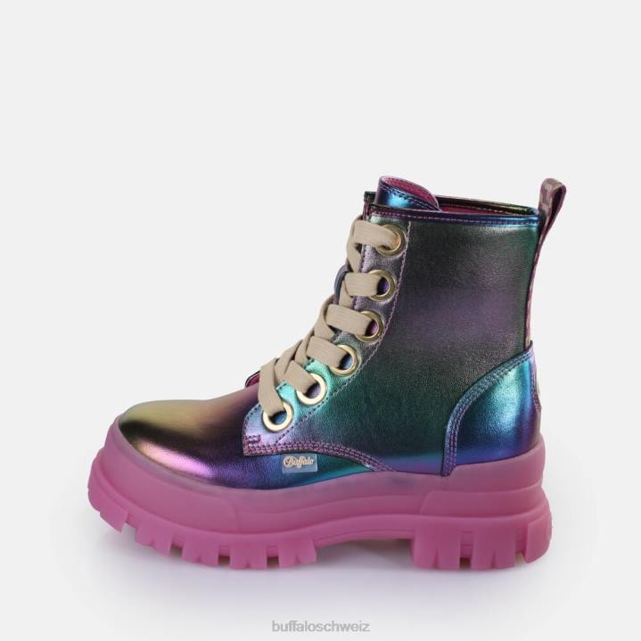 Buffalo Aspha Schnür-Hi-Stiefelette vegan 846Z439 Meerjungfrau lila|Stiefel