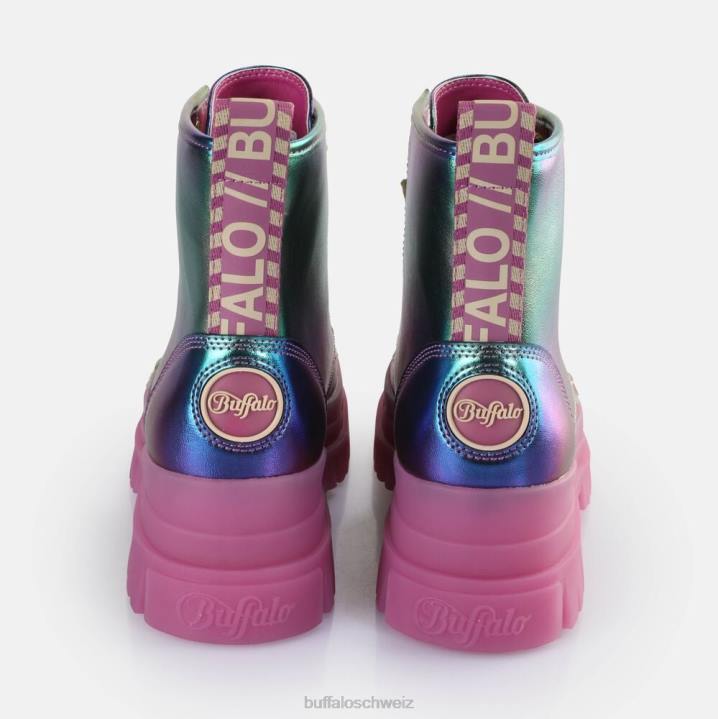 Buffalo Aspha Schnür-Hi-Stiefelette vegan 846Z439 Meerjungfrau lila|Stiefel