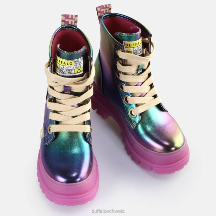 Buffalo Aspha Schnür-Hi-Stiefelette vegan 846Z439 Meerjungfrau lila|Stiefel