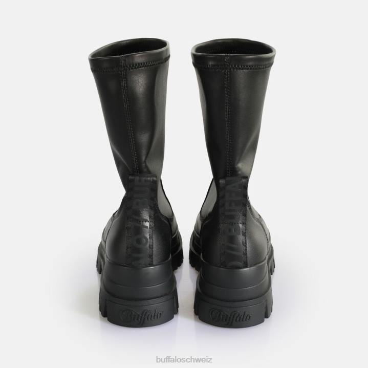 Buffalo Aspha Sockboot Mid Stiefeletten vegan 846Z808 Schwarz|Stiefel