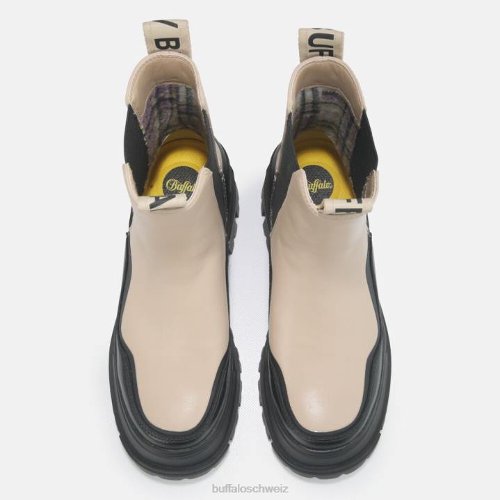 Buffalo Aspha Wave-Stiefelette vegan 846Z812 Creme|Stiefel